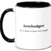 Arsebadger Mug - White/Black
