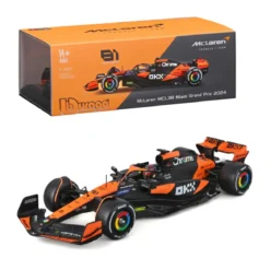 Bburago F1 Mclaren MCL38 2024 With Piastri Helmet 1:24 Scale Model