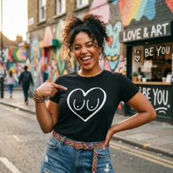 Breast Heart T-Shirt - Black