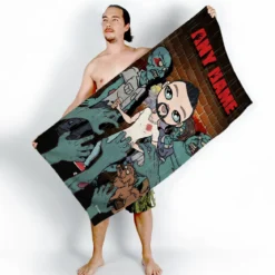 ClaireaBella Mens Personalised Beach Towel - Zombie