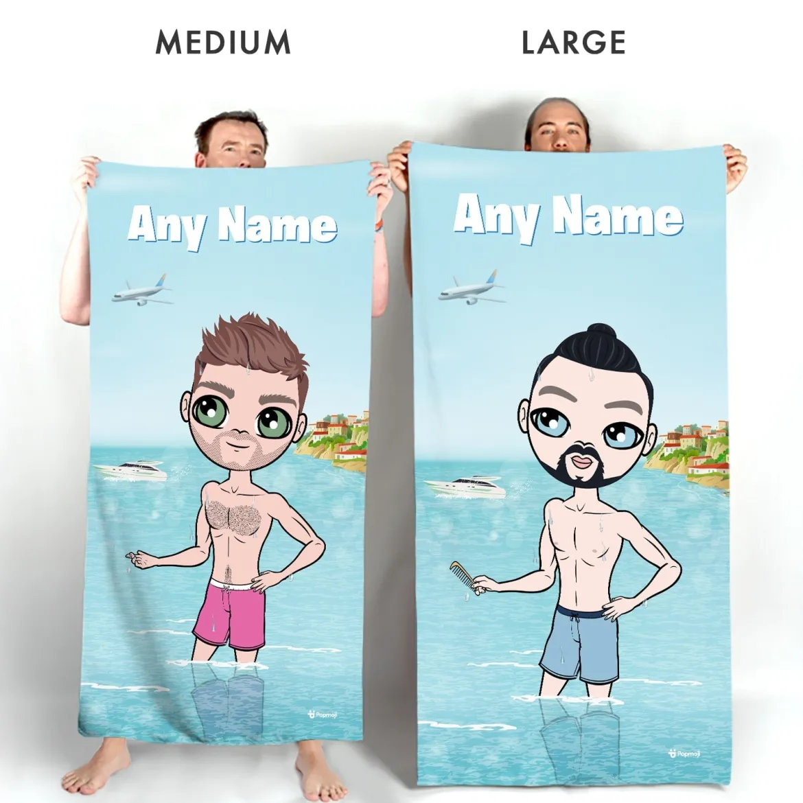ClaireaBella Mens Personalised Beach Towel - Holiday Vibe