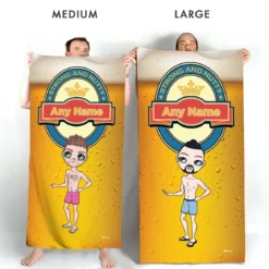 ClaireaBella Mens Personalised Beach Towel - Beer