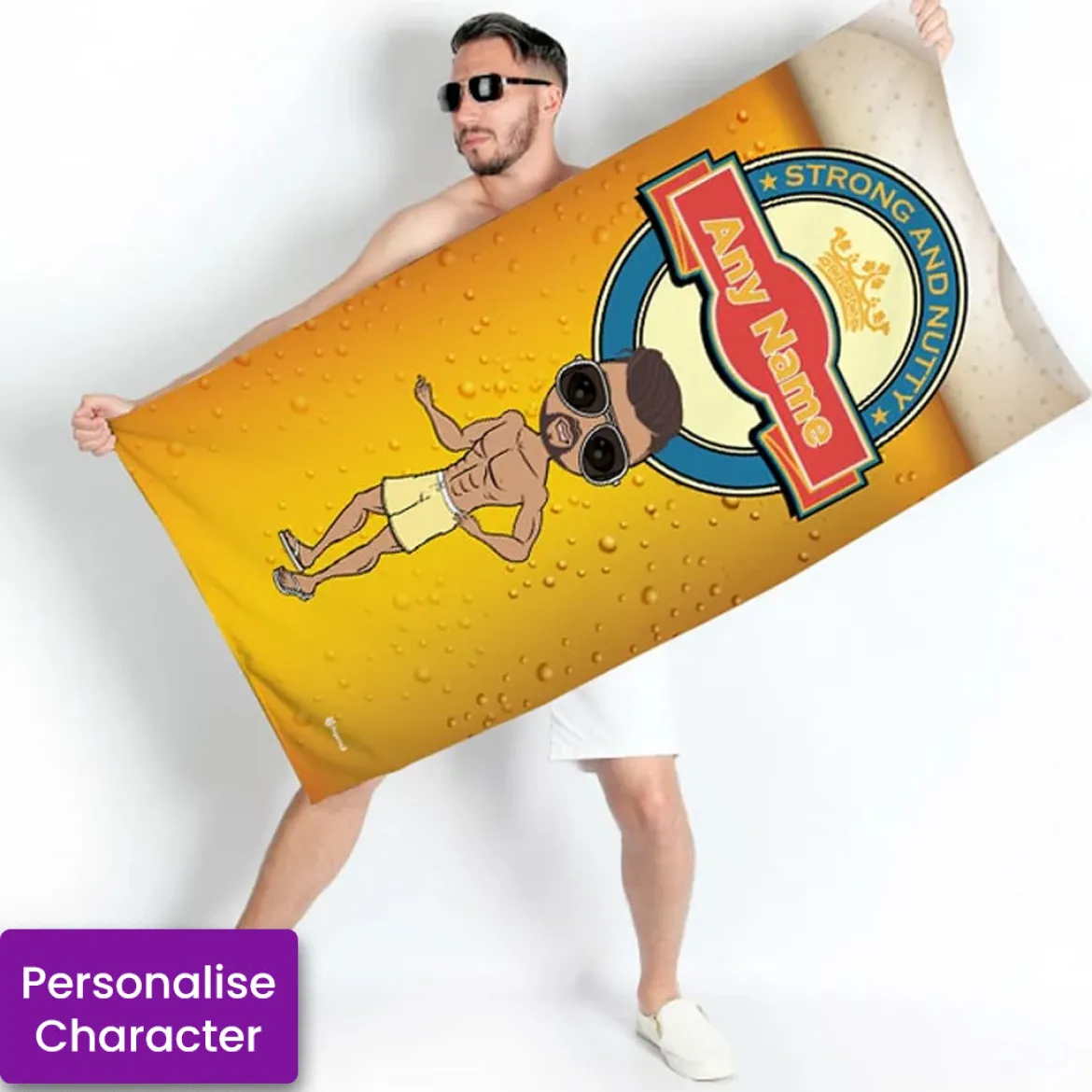 ClaireaBella Mens Personalised Beach Towel - Beer