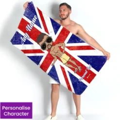 ClaireaBella Mens Personalised Beach Towel - Union Jack