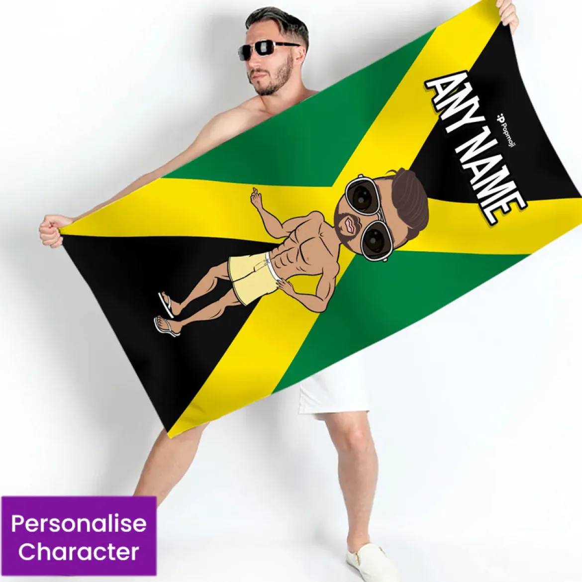 ClaireaBella Mens Personalised Beach Towel - Jamaican Flag