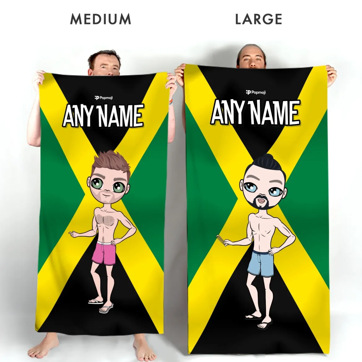 ClaireaBella Mens Personalised Beach Towel - Jamaican Flag