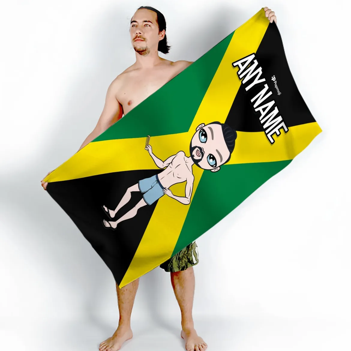 ClaireaBella Mens Personalised Beach Towel - Jamaican Flag