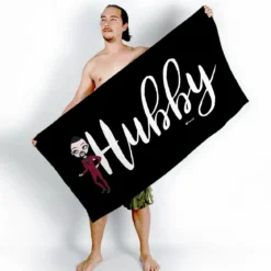 ClaireaBella Mens Personalised Beach Towel - Hubby