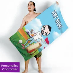 ClaireaBella Mens Personalised Beach Towel - Golf