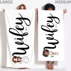 ClaireaBella Womens Personalised Beach Towel - Wifey