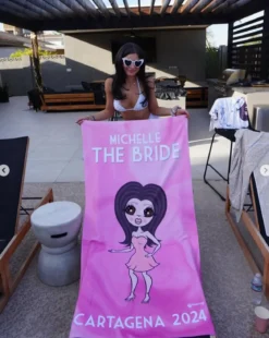 ClaireaBella Womens Personalised Beach Towel - Bride