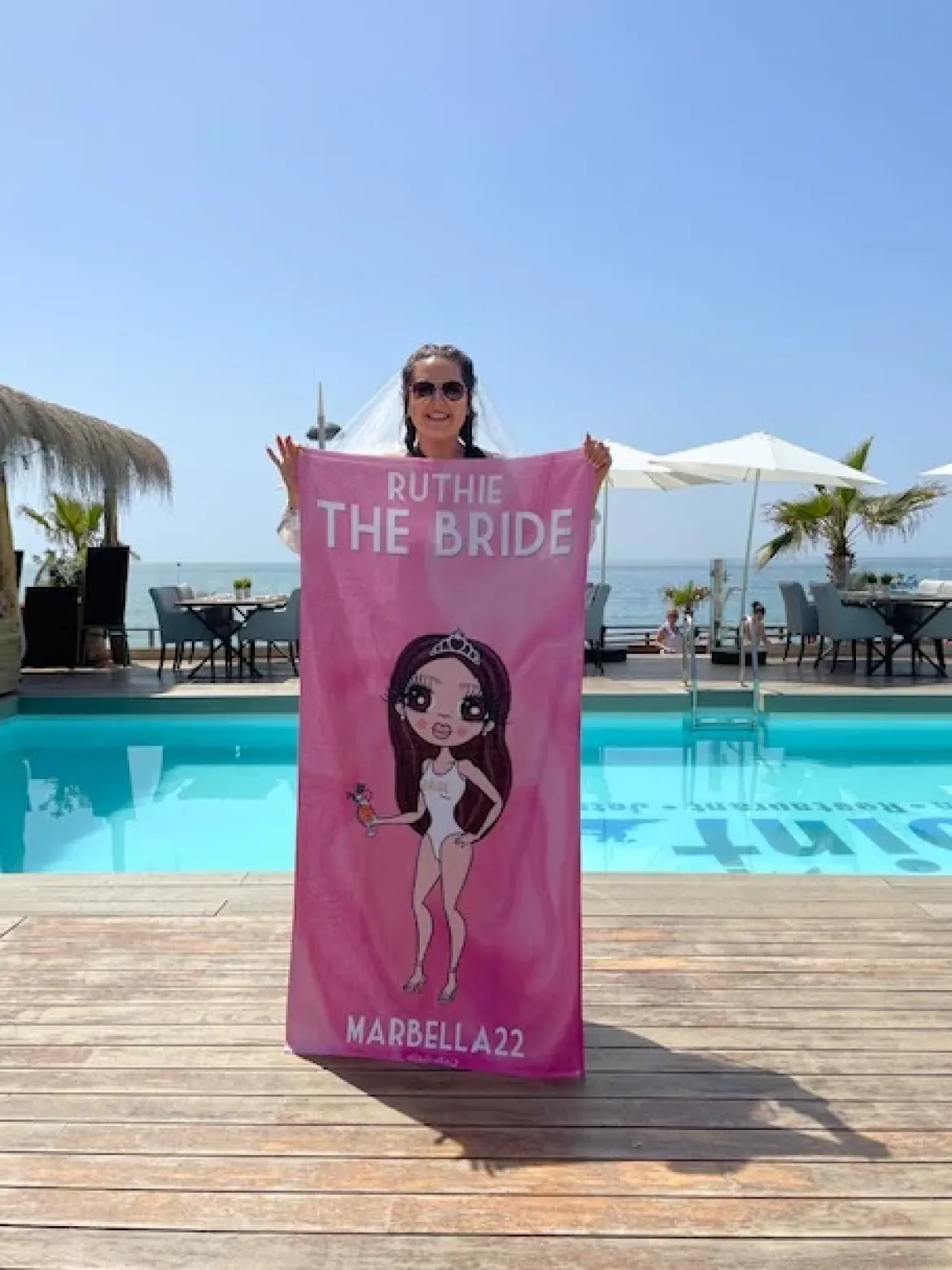 ClaireaBella Womens Personalised Beach Towel - Bride