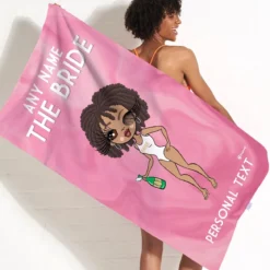 ClaireaBella Womens Personalised Beach Towel - Bride