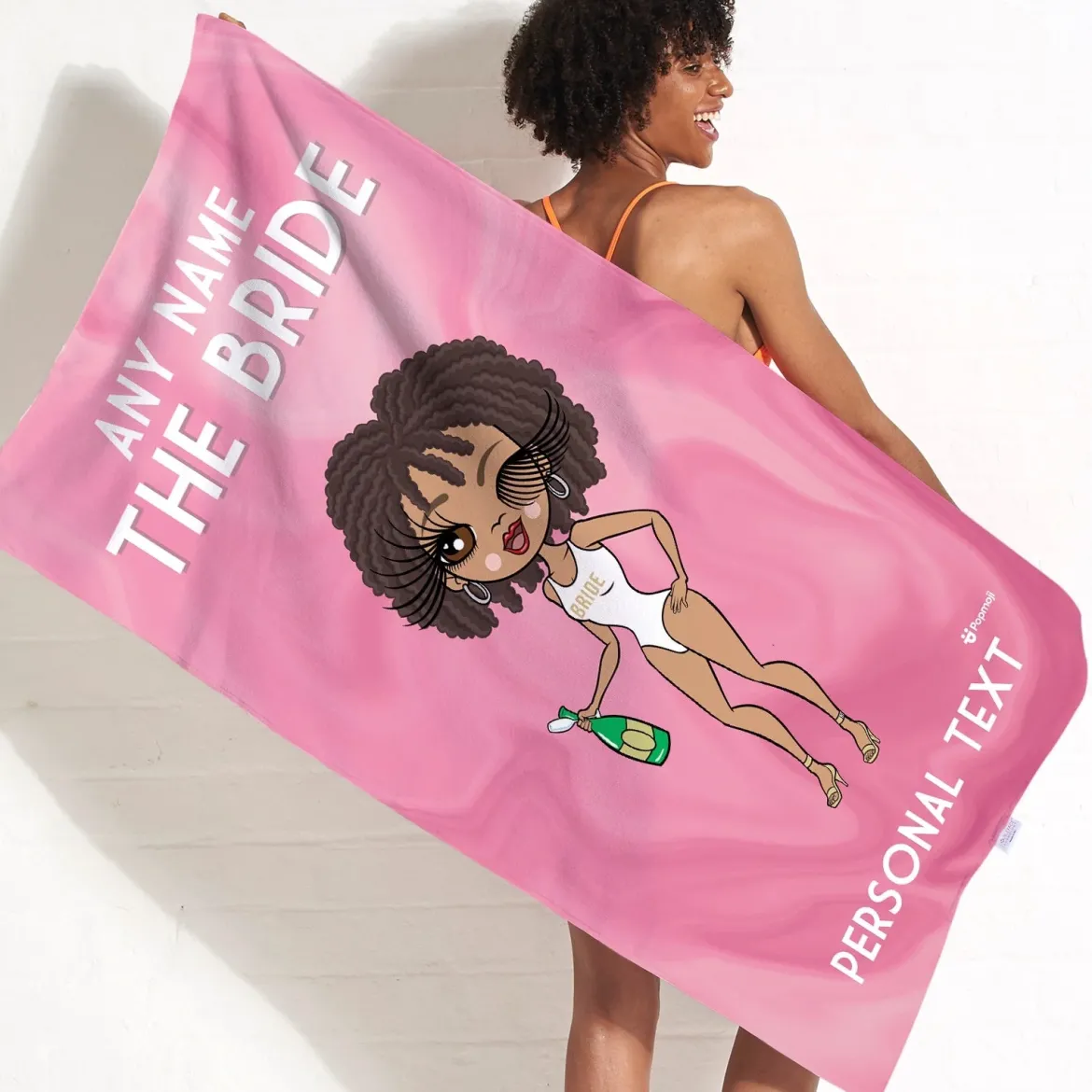 ClaireaBella Womens Personalised Beach Towel - Bride