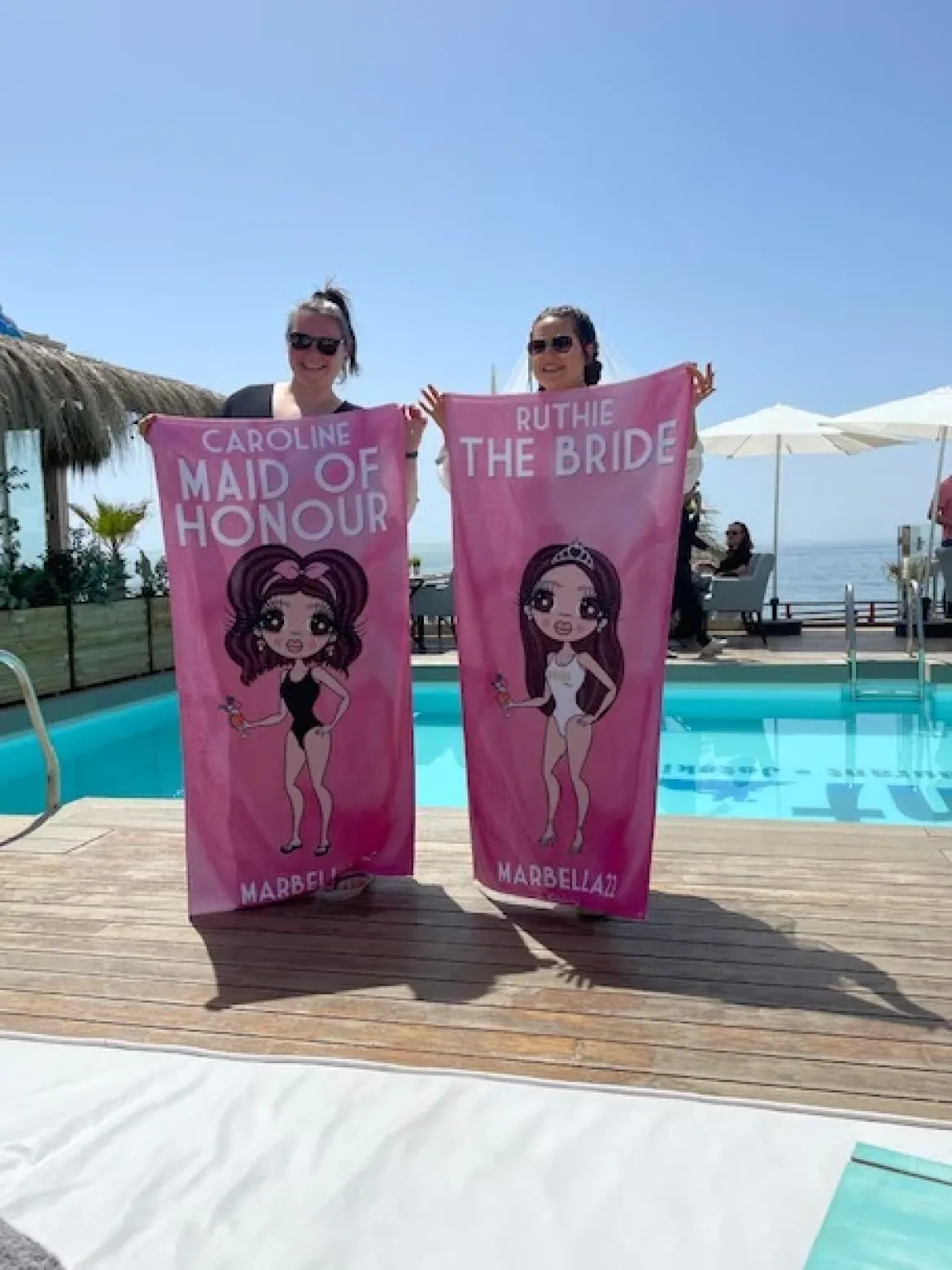 ClaireaBella Womens Personalised Beach Towel - Bride