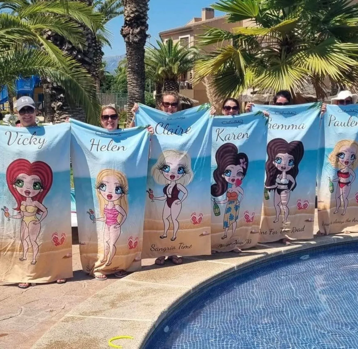 ClaireaBella Womens Personalised Beach Towel - Beach Print