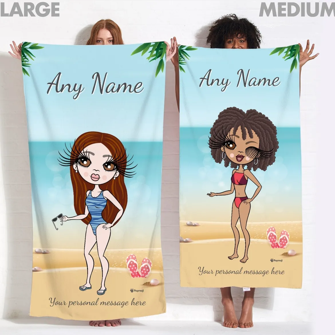 ClaireaBella Womens Personalised Beach Towel - Beach Print