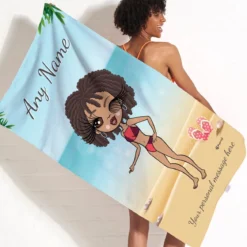 ClaireaBella Womens Personalised Beach Towel - Beach Print