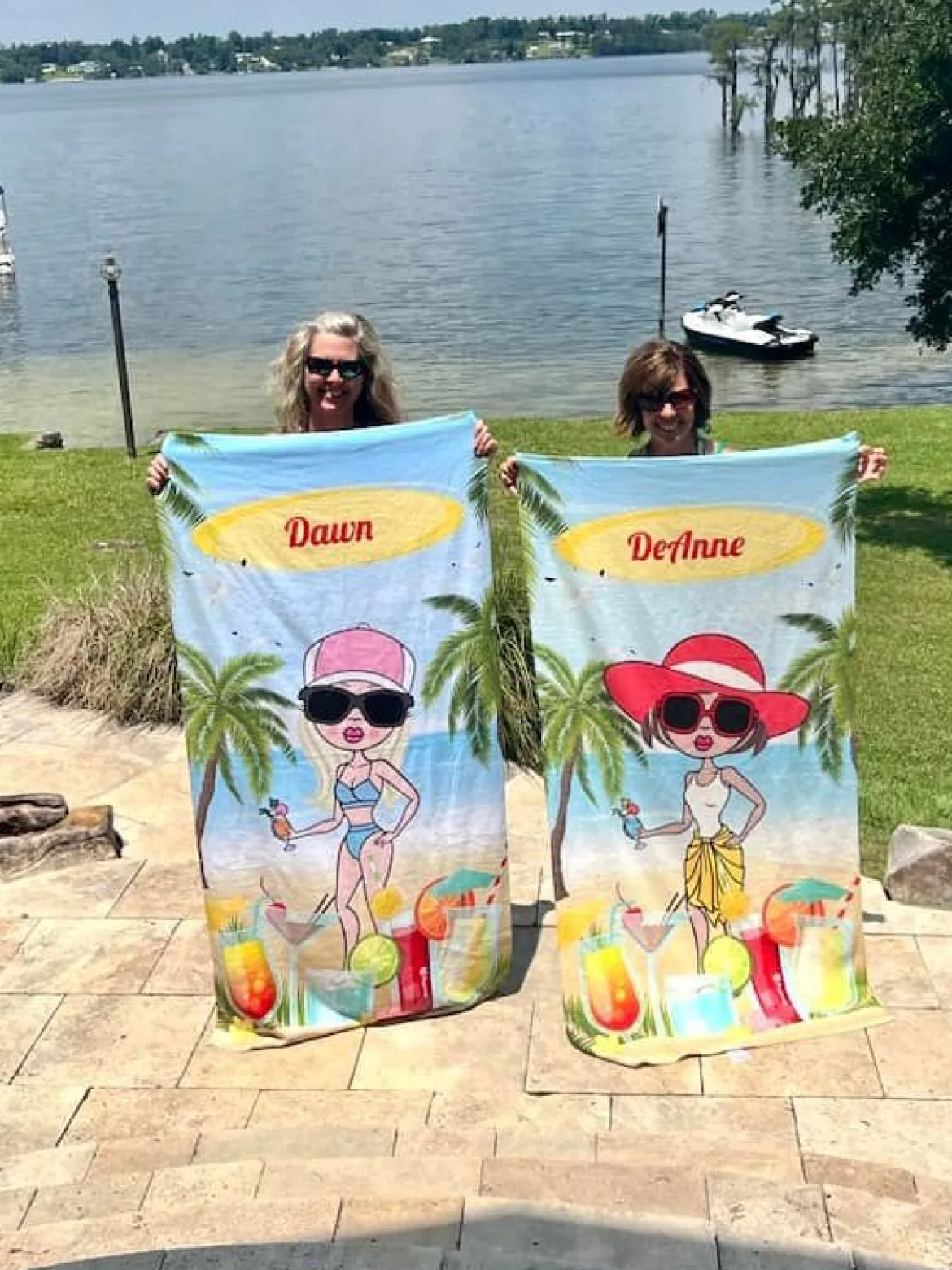 ClaireaBella Womens Personalised Beach Towel - Cocktail Party