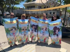 ClaireaBella Womens Personalised Beach Towel - Cocktail Party