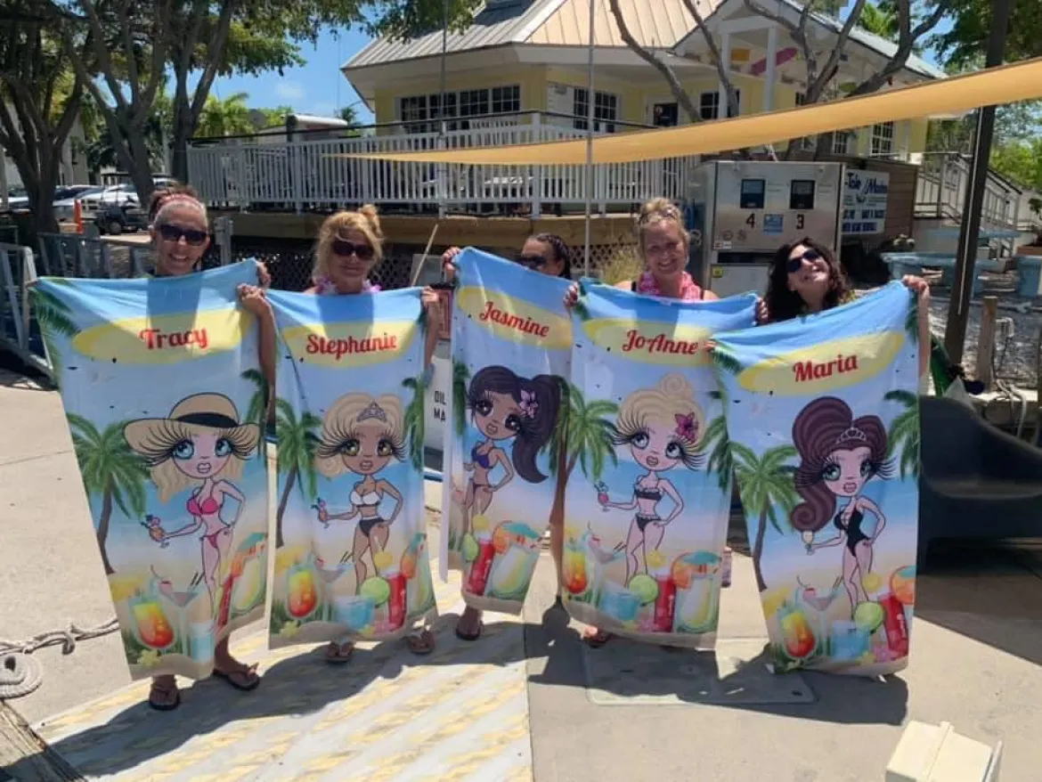 ClaireaBella Womens Personalised Beach Towel - Cocktail Party