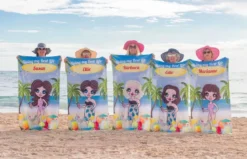 ClaireaBella Womens Personalised Beach Towel - Cocktail Party