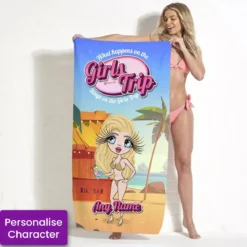 ClaireaBella Womens Personalised Beach Towel - Girls Trip
