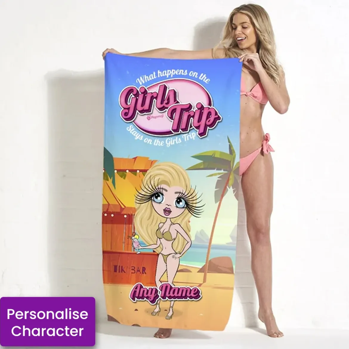 ClaireaBella Womens Personalised Beach Towel - Girls Trip