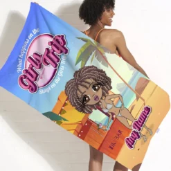 ClaireaBella Womens Personalised Beach Towel - Girls Trip