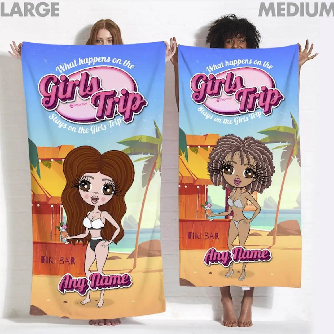 ClaireaBella Womens Personalised Beach Towel - Girls Trip