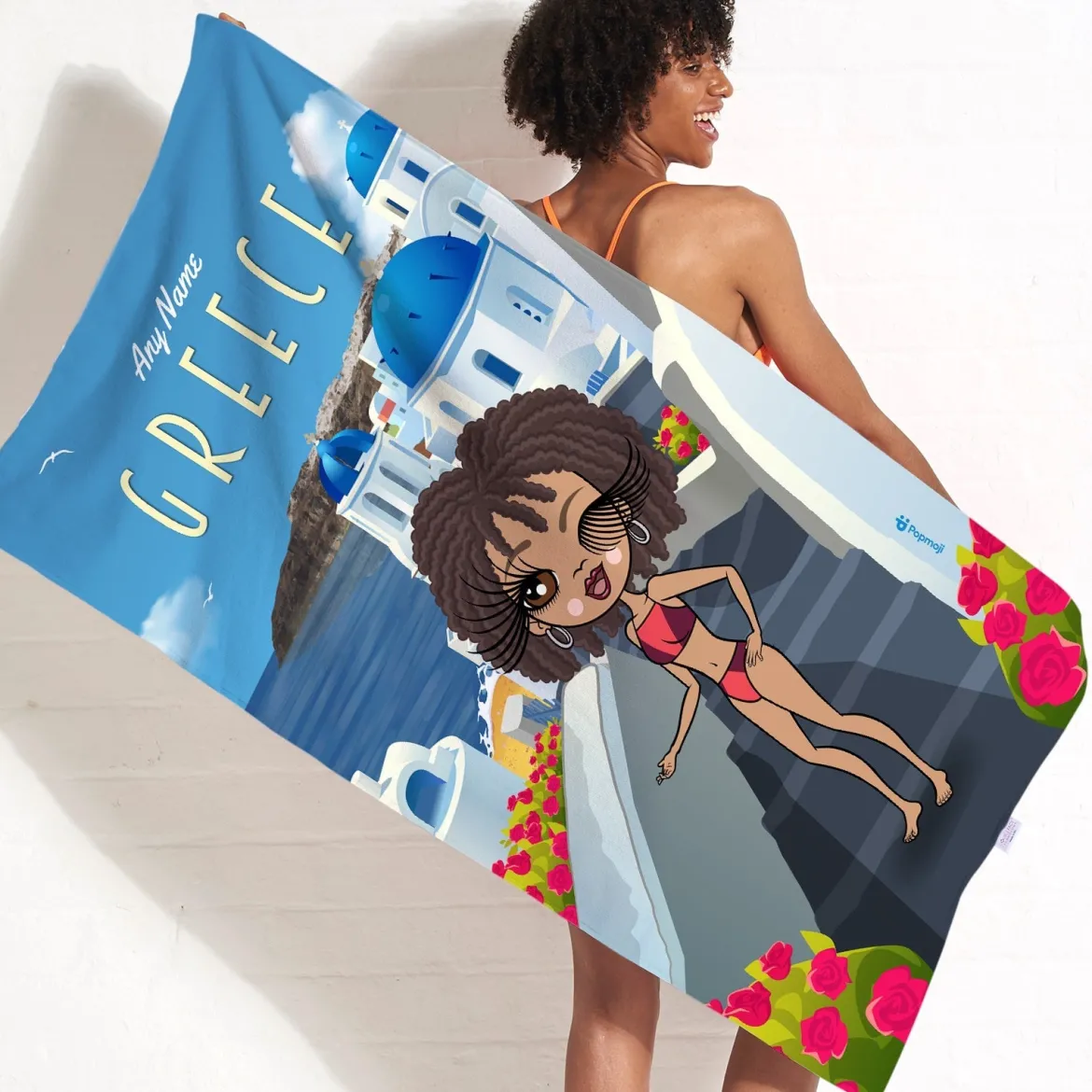 ClaireaBella Womens Personalised Beach Towel - Greece
