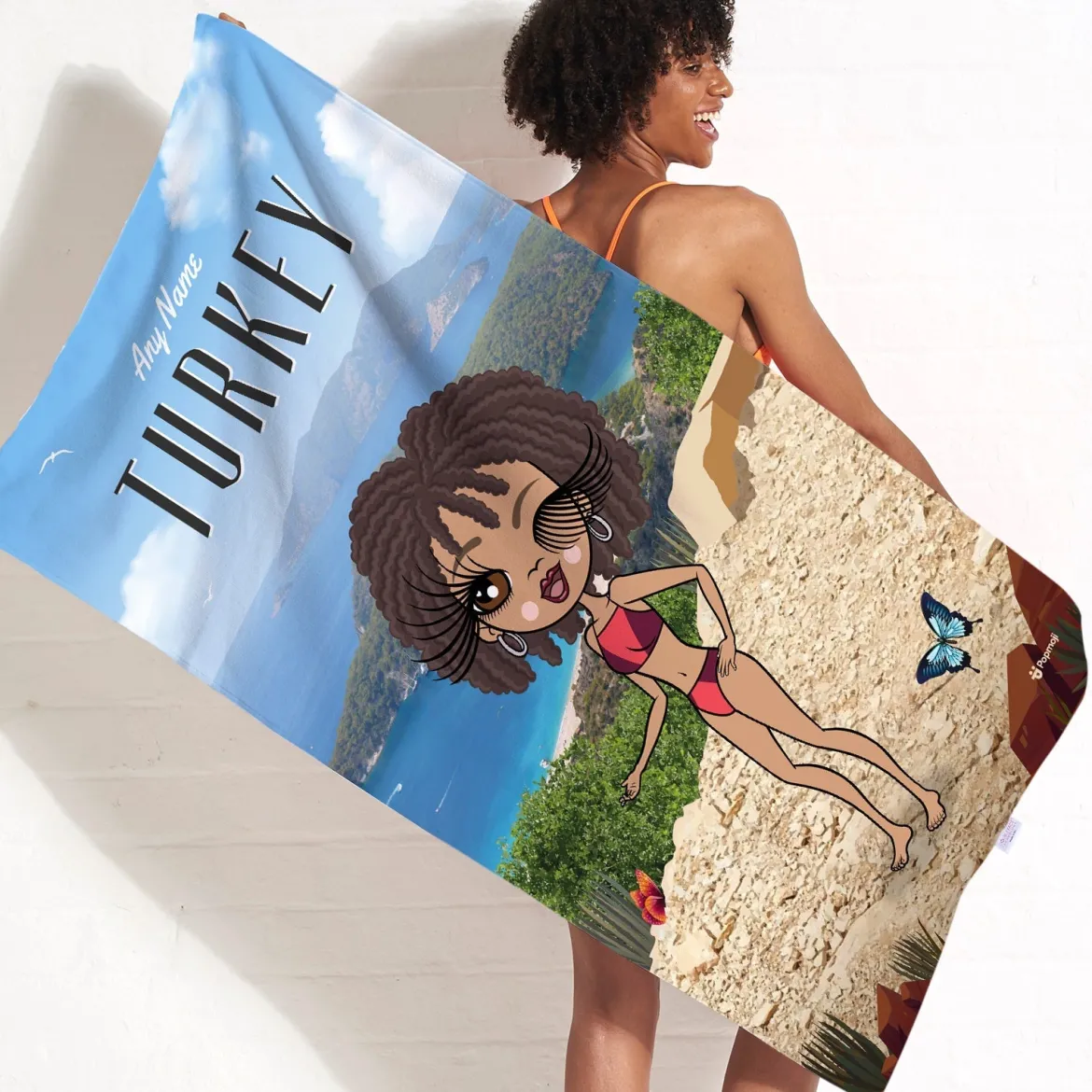 ClaireaBella Womens Personalised Beach Towel - Turkey