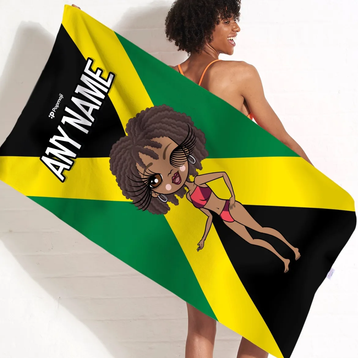 ClaireaBella Womens Personalised Beach Towel - Jamaican Flag