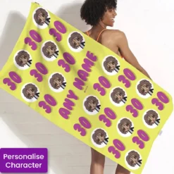 ClaireaBella Womens Personalised Beach Towel - 30th Birthday