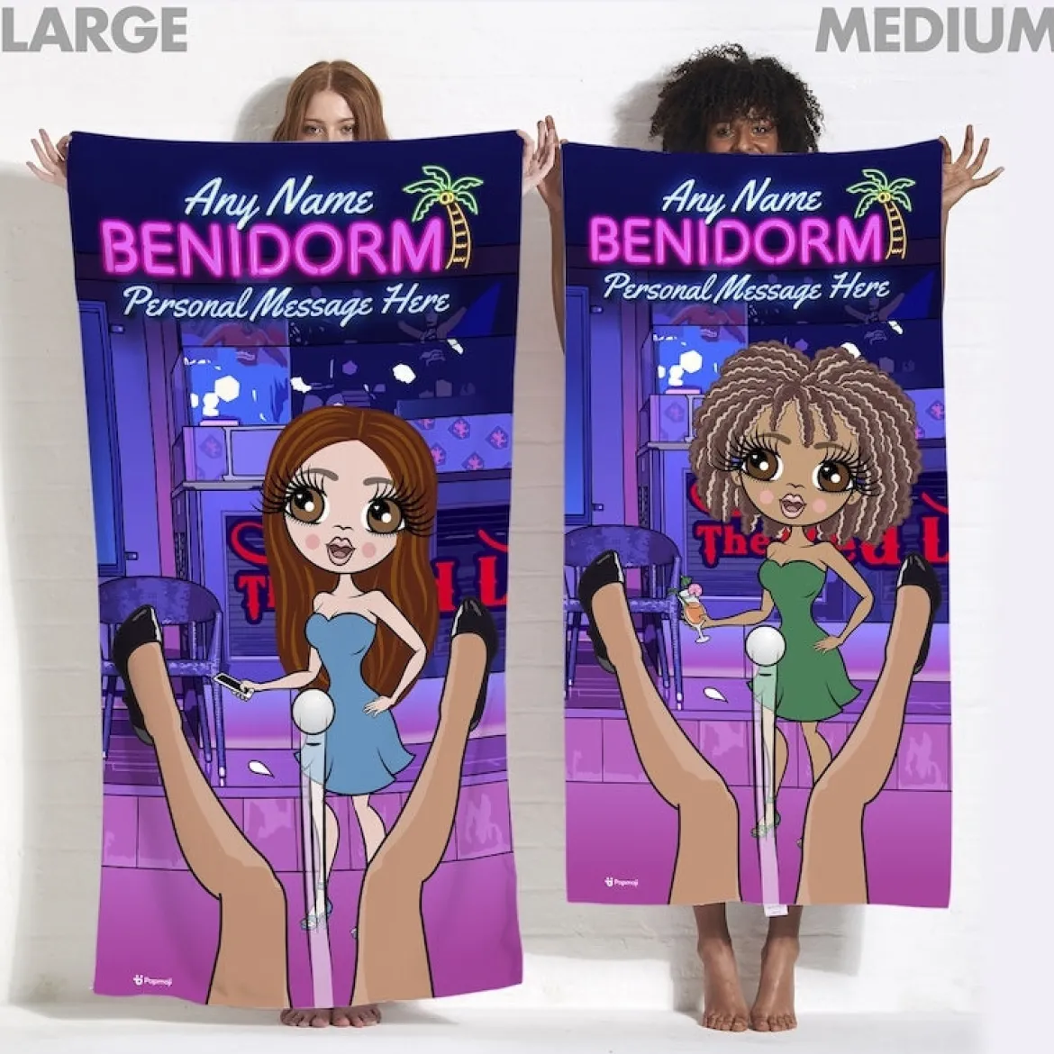 ClaireaBella Womens Personalised Beach Towel - Sticky Benidorm