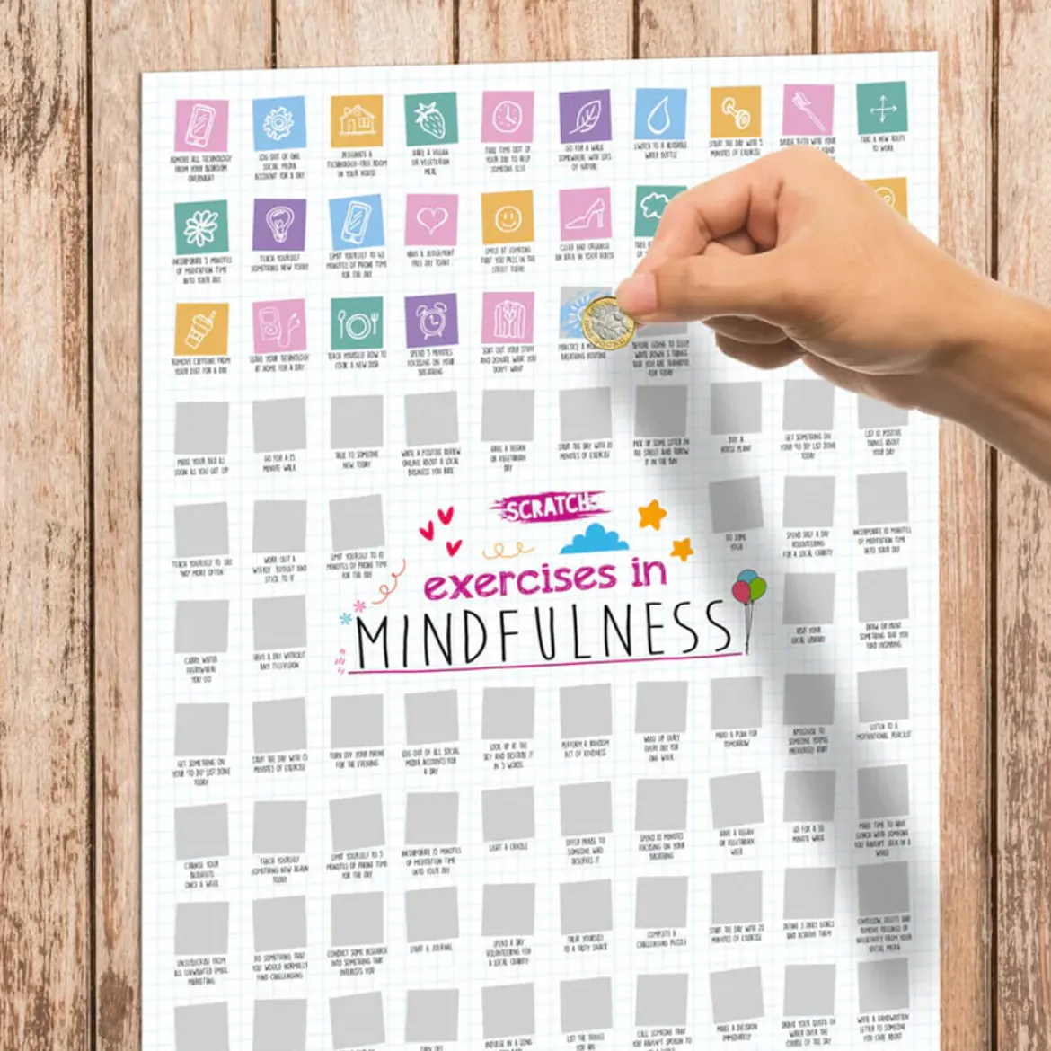 100 Day Mindfulness Challenge Scratch Poster