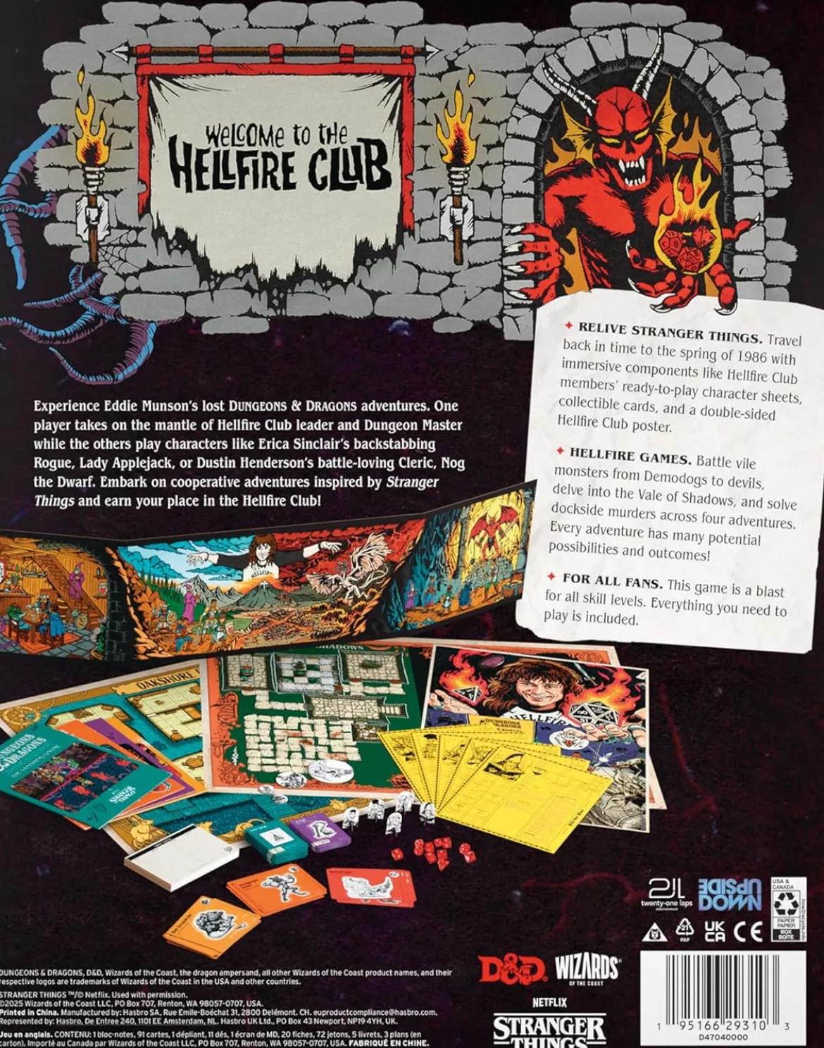 Dungeons & Dragons Board Game Stranger Things: Welcome to the Hellfire Club