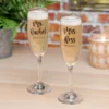 Friends Ross and Rachel Champagne Flutes