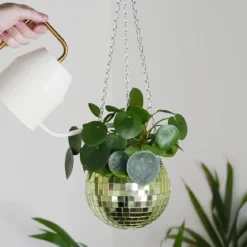 Green Disco Ball Planter