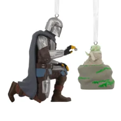 Hallmark Storied Moments Star Wars Ornaments - Set of 2 - The Mandalorian Grogu