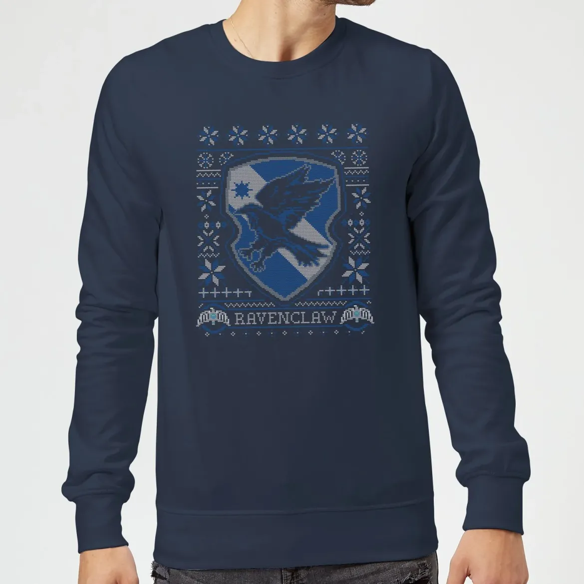 Harry Potter Ravenclaw Crest Christmas Jumper - Navy