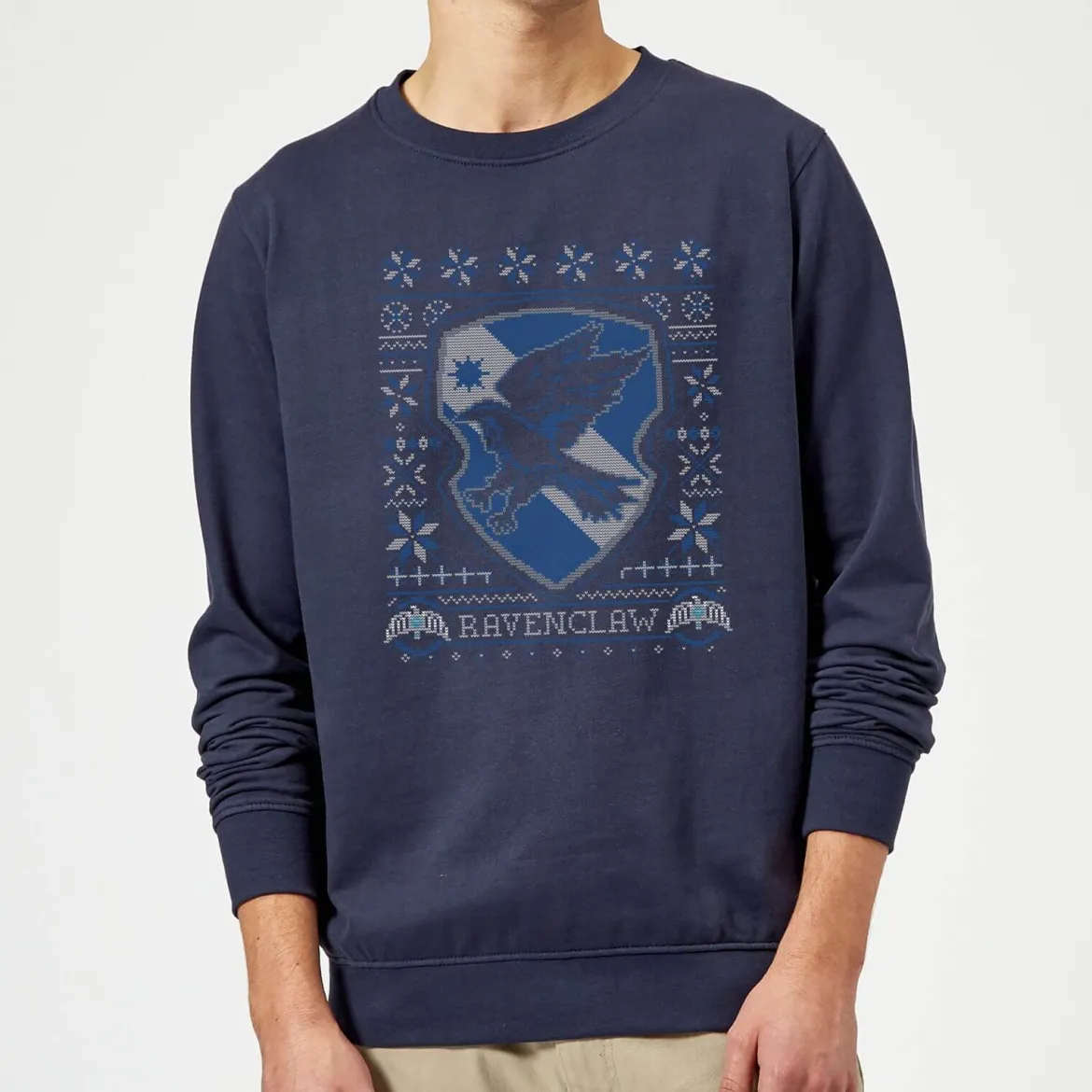 Harry Potter Ravenclaw Crest Christmas Jumper - Navy