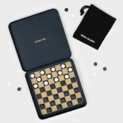 Iron & Glory Game On Travel Checkers Set Game