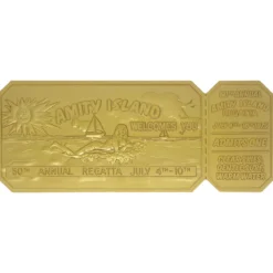 Jaws Replica 1/1 50th Anniversary Regatta Ticket 24k Gold Plated