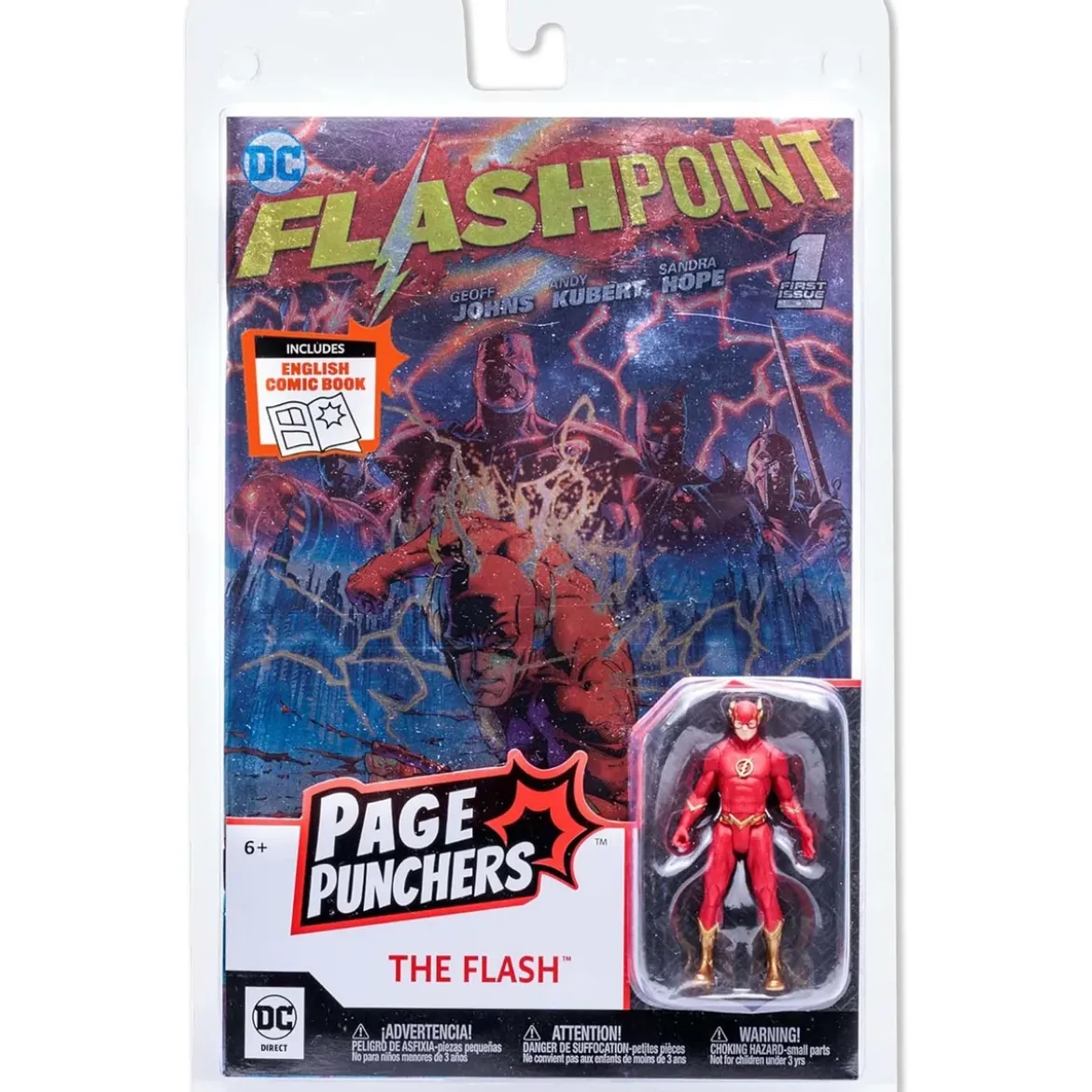 McFarlane DC Direct The Flash 3 Inch Action Figure with Flashpoint Comic Metallic Cover SDCC Variant