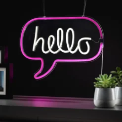 Neon 'Hello' Wall Light