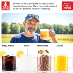 Official Atari 3D Beer Glass 1 Pint 600ml