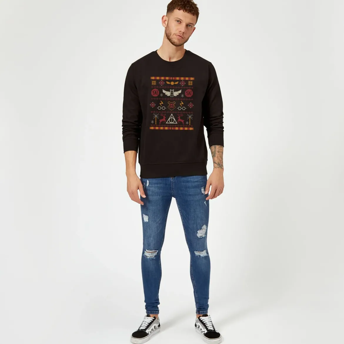 Official Harry Potter Christmas Knit Sweatshirt - Black