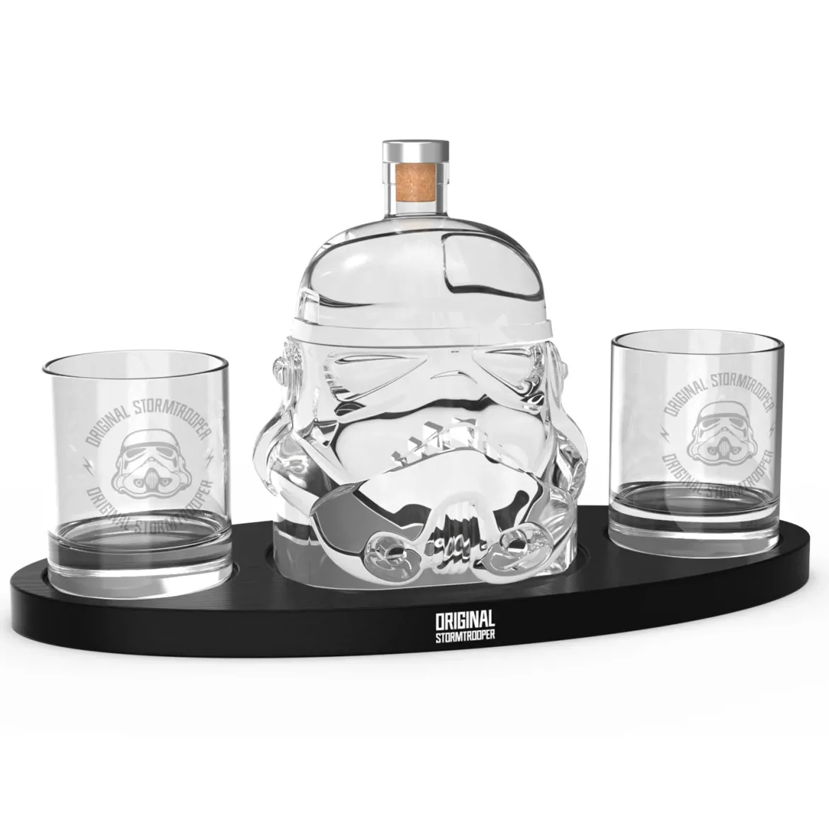 Original Stormtrooper Decanter Set, Original Design Decanter with 2 glasses and a tray