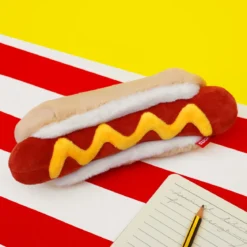 Plush Hot Dog Zip Pouch
